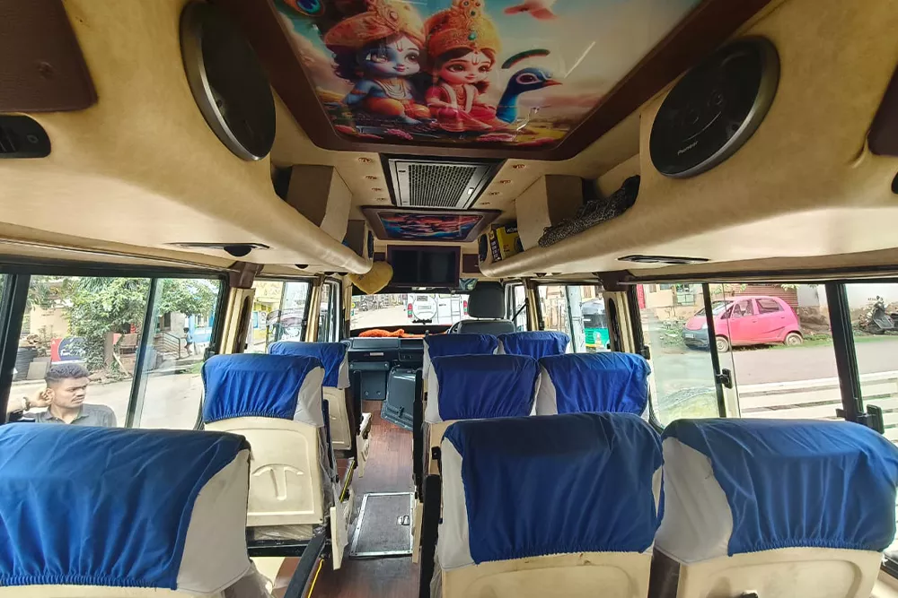 Tempo Traveller inside image - book cab hubli