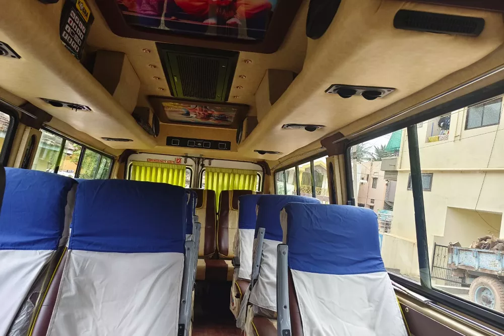 premium tempo traveller for rent hubli to bangalore by shanti cabs