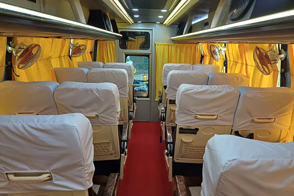 rental tempo traveller inside seats image